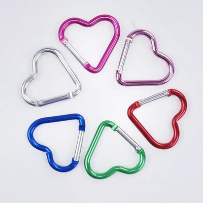 1 Pcs Heart-shaped Aluminum Carabiner Key Chain Clip Outdoor