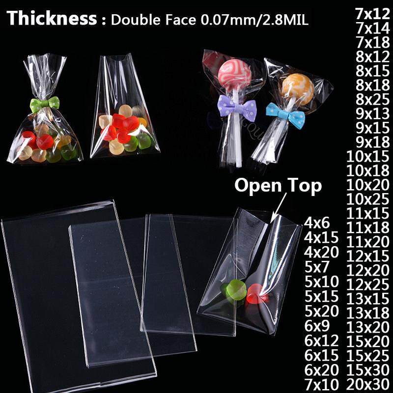 Transparent Flat Open Top Candy Bag OPP Plastic Cellophane B