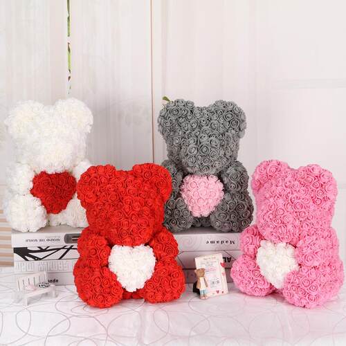 50/100/200 Pieces Teddy Bear of Roses 3cm Foam Wedding Decor