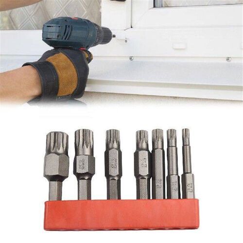 7 Pcs 12 Point Torx Screwdriver Bit Set 50mm Magnetic