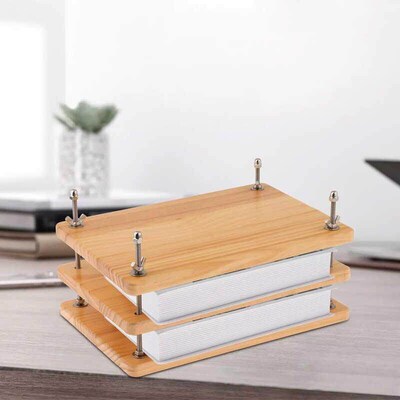 Wooden Book Press binding夹书器奶酪古籍修复缝线装订压花工具
