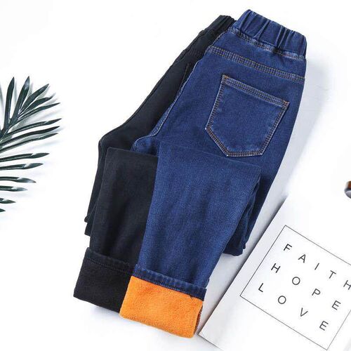 Winter Female Thick Plus Velvet Fleece Warm Women Skinny Jea