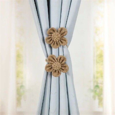 2Pcs Flower Drapery Tie Backs Boho Decorative Holdbacks