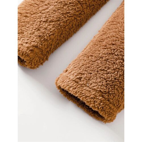 Winter kids girls with fleece thickened brown coral fleece w