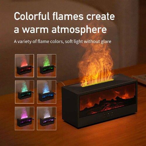 Dynamic Flame Fireplace Essential Oil Diffuser with Remote