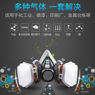 200防毒面具防尘呼吸面罩喷漆防护专用防工业粉尘化工气体头面罩
