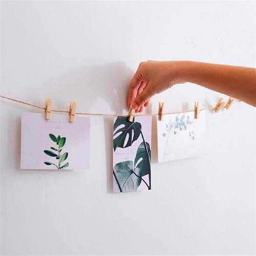 100 PCS Photo Paper Clip Mini Wooden Wedding Decor Clip