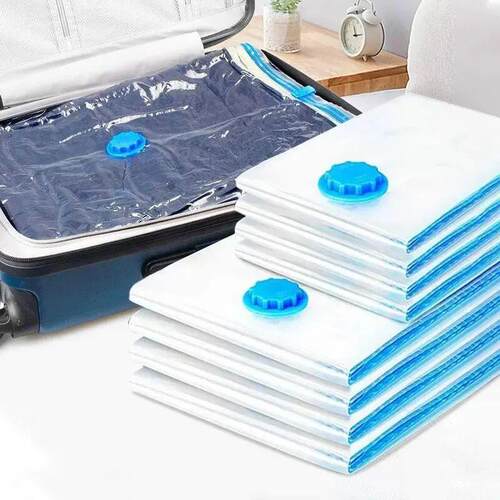 1PC Transparent Border Vacuum Bag For Clothes Storage Bag Ho