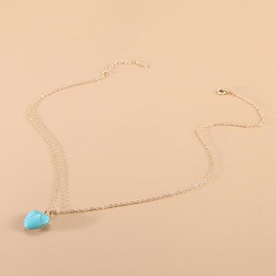 Fashion Turquoise Love Pendant Clavicle Chain Retro Simple H
