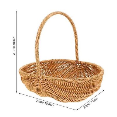 Rattan Fruits Basket Bread Fruit Vegetables Picnic Basket
