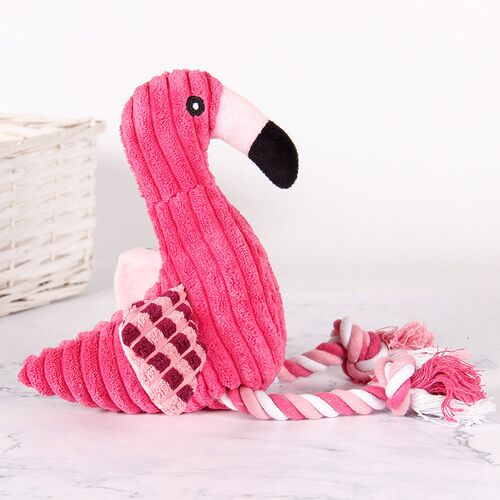 Plush Flamingo Pet Squeaky Toys for Small Dogs Clean Teeth P