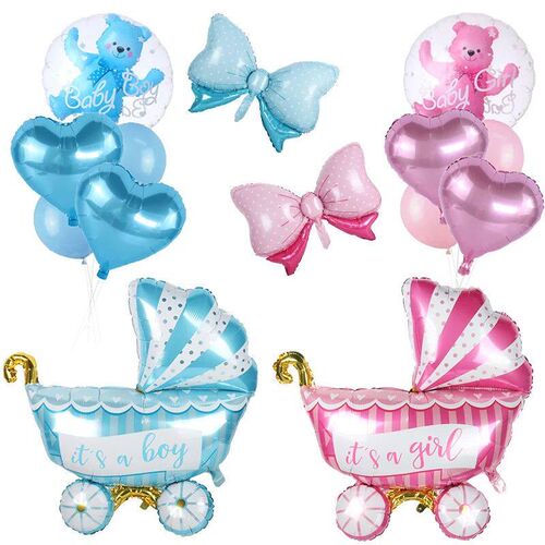Baby Shower Balloons Pink/Blue Boy Girl  Babyshower Foil Bal