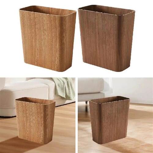 Wooden Trash Can Rubbish Basket Narrow Garbage Can for