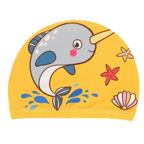 Swimming Cap for Children Elastic Fabric Cute Cartoon for Lo