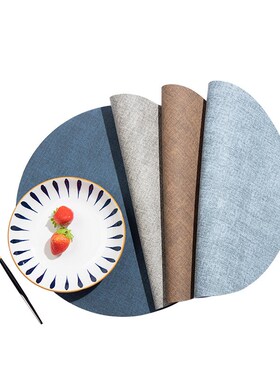 Round Linenlike Placemat 35cm Diameter Plain Doublesided Ant