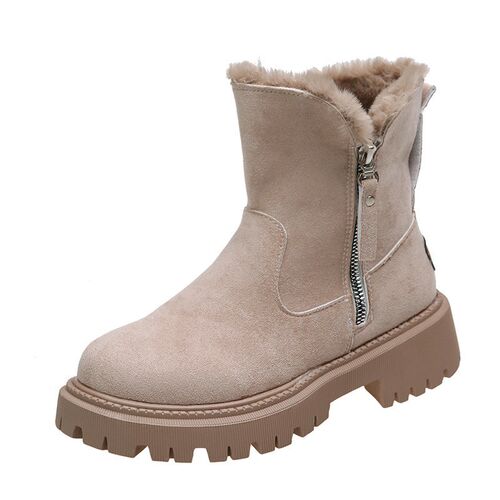 Winter Warm Plus Velvet Short Tube Furry Snow Boots Women Si