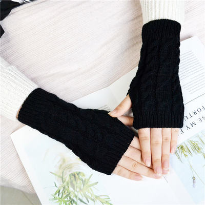 Women Stylish Hand Warmer Winter Gloves Arm Crochet Knitting