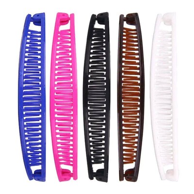 Solid Color Banana Ponytail Clip Women Hair Styling Claw Bar