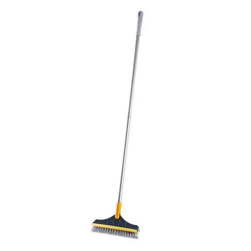 Long-handled bathroom cleaning brush for scrubbing floors, w
