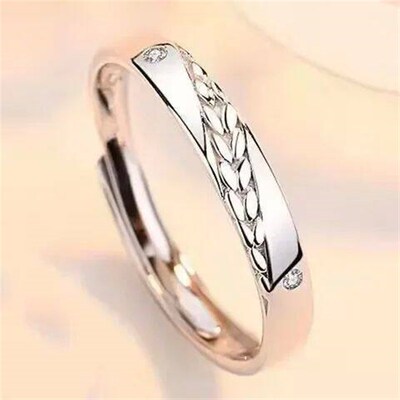 Silver Plated Platinum Ear Of Wheat Crystal Overlap Opening