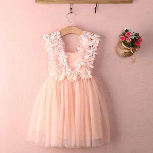 New XMAS Baby Girls Party Lace Tulle Flower Gown Fancy Dride