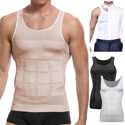 Men Slimming Body Shaper Vest Shirt Abs Abdomen Slim Gym Wor
