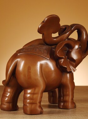 铜大象摆件一对吸水象招财大象如意象家居乔迁办公室店铺开业礼品