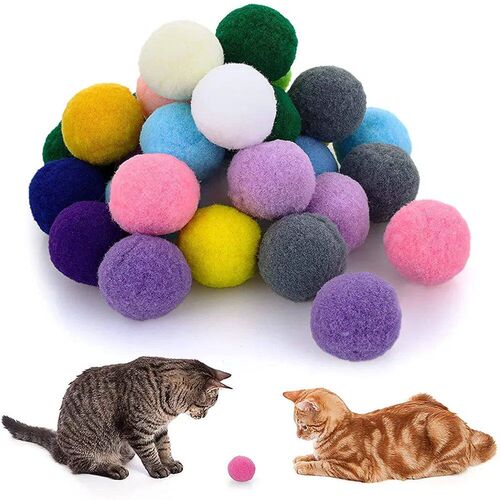 Cat Pompoms Colorful Cat Toys for Indoor Cats To Catch Chase