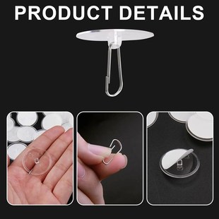 10-100PCS Command Ceiling Hooks Transparent Self-Adhesive Wa