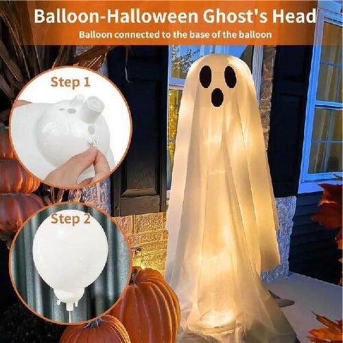 Halloween Light-up Standing Ghost LED Lighted Spooky Ghost