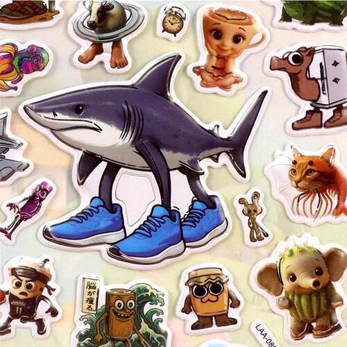 1PCS Tung Tung Tung Sahur Abstract Animal 3D Bubble Stickers