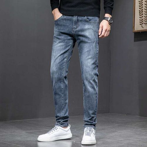 Slim-Fit Stetch Jeans Mens tendy Youth Beef Pants Mens Spr