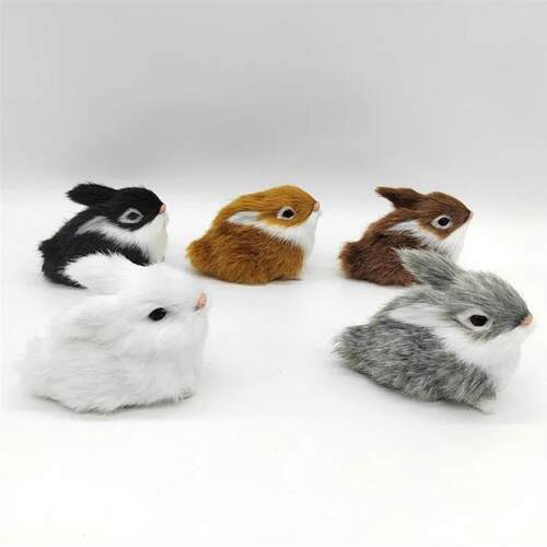 Simulation Rabbit Ornament Easter Bunny Model Mini Animal