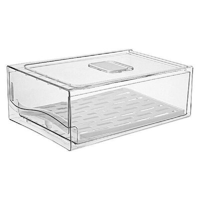 Kitchen Fresh-Keeping Box with Drain Tray Stackable