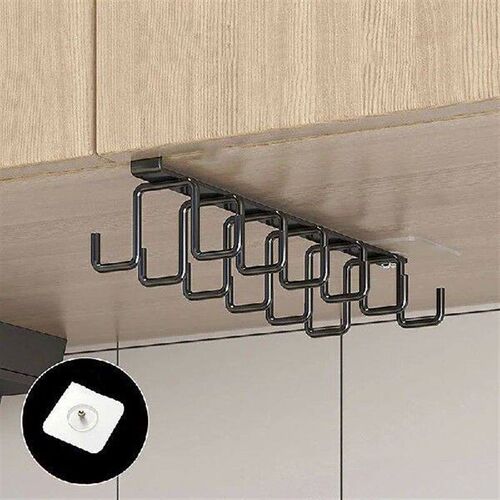 Punch-free Double-row Hooks Kitchen Cupboard Under Shelf
