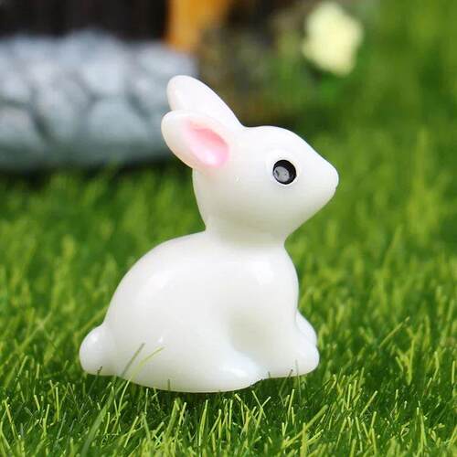 20PCS Mini Resin Bunnies Miniature Figures 3D