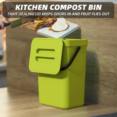 Food Waste Basket Bin for Kitchen, Small Countertop Compost