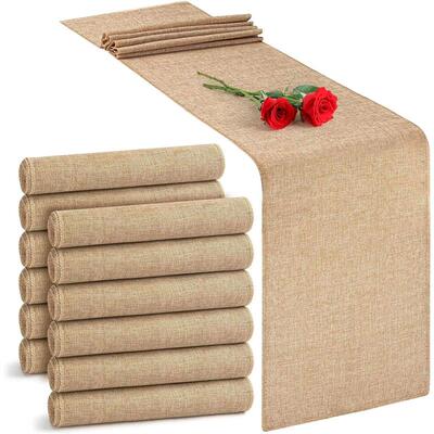 30cm Width Jute Linen Vintage Natural Table Runner Burlap Ru