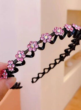New Non-slip Rhinestone Headbands Solid Wave Hairbands for W