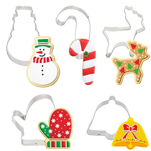 5Pcs/set Christmas Cookie Cutter Gingerbread Xmas Tree Mold