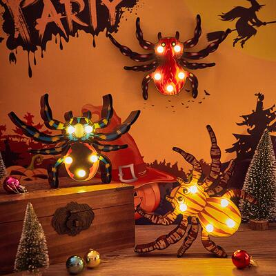 Halloween costume lights bats spider pumpkins ghost skulls
