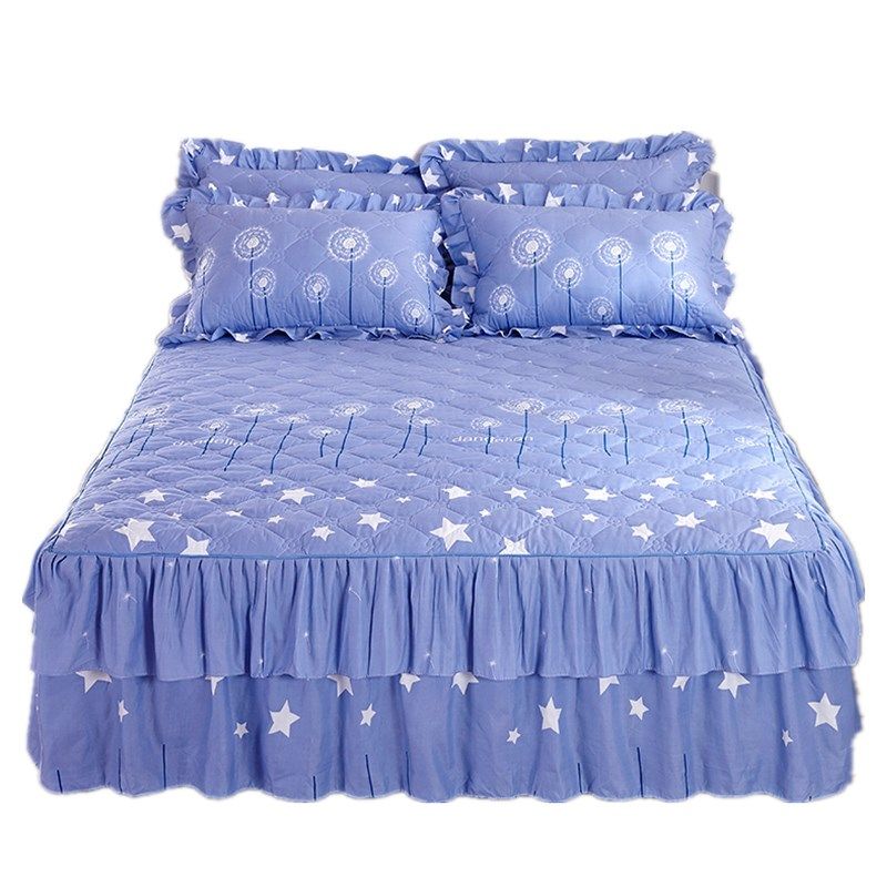 加厚夹棉秋冬床裙款单件床上三件1.8米防滑防尘床罩床垫保护,床上用品,床裙,淘宝优惠券,粉丝福利购,淘宝优惠卷