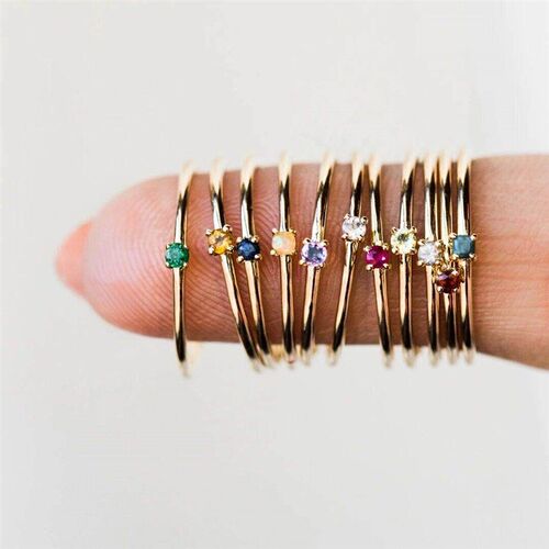 Ailodo malist Cubic Zirconia Rings For Women Girls Simple Fa