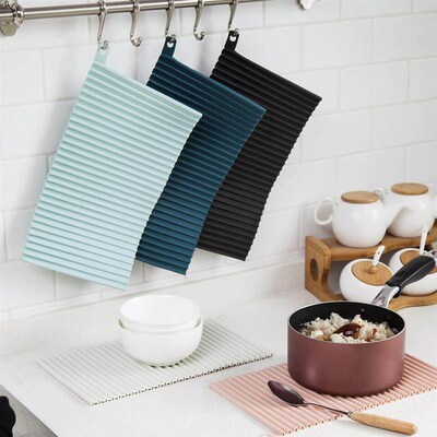 Nordic kitchen heat-insulating placemat, rectangular, non-sl