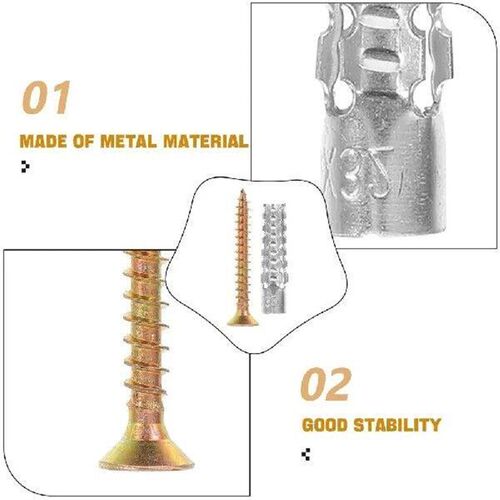 20/50/100Set New Metal Serrated Expansion Tube Self Tapping