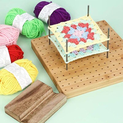 Wooden Crochet Knitting Board Reusable Handcrafted Knitting