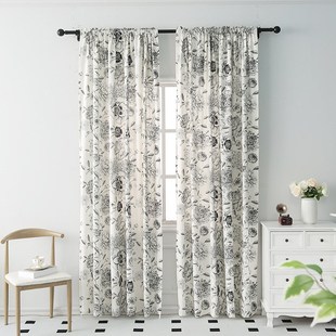 Floral curtain fabric cotton linen balcony curtain