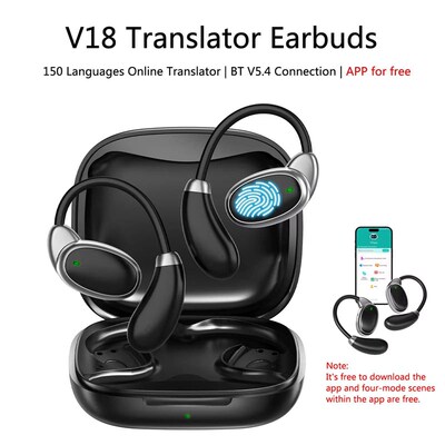 V18 Language Translator Earbuds 150 Languages High Accuracy