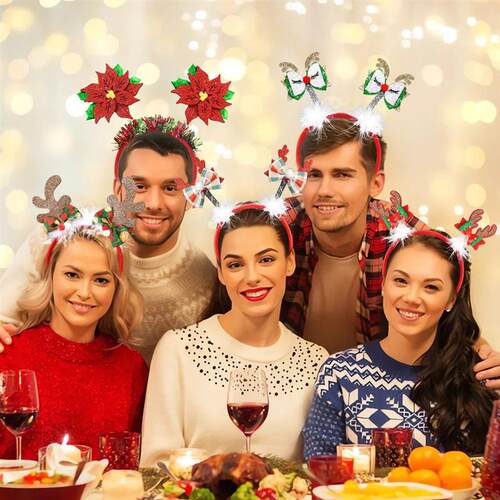 New Christmas Headband Bow Antler Head Buckle Christmas Tree