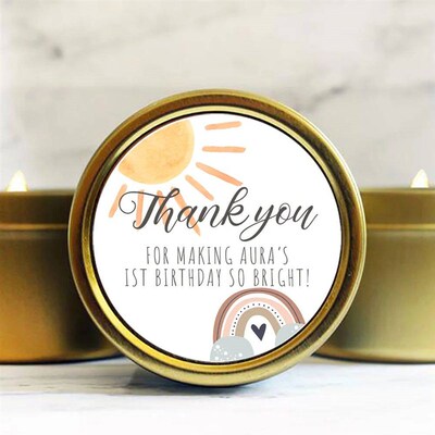 Bohemian Rainbow Thank You er Customize Wedding Labels Perso